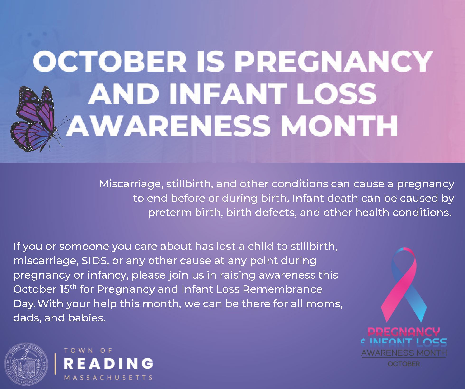 Pregnancy and Infant Loss Awareness Month October